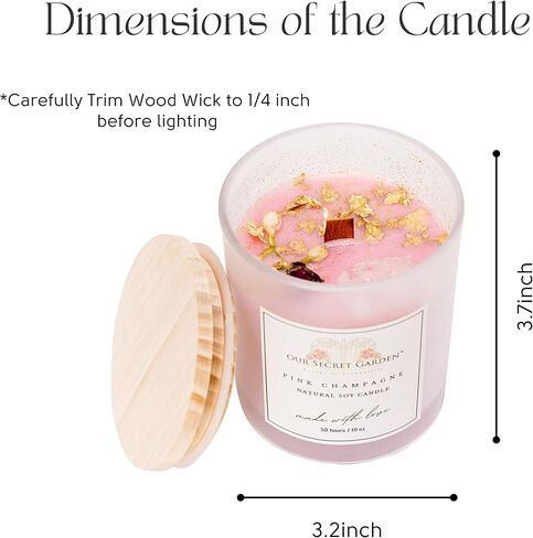 Healing Crystal Candle - 10oz Handmade Soy Candle with Crystals and Flowers Inside | Spiritual Gifts for Women | Elegantly Packaged in a Gift Box with a Real Ribbon. (Paris Garden) in Saudi Arabia