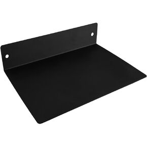 Linear Floating Shelf Wall Mounted Metal Shelves Heavy Duty Industrial Modern Steel Black Linear Metal Wall Shelf Modern Farmhouse Living Room Metal Wall Decor (8-inch X 16.5-inch)