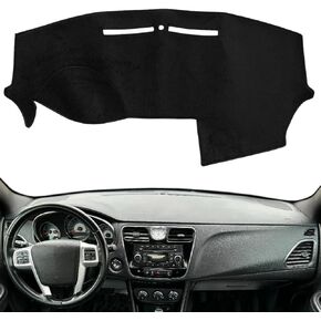 Dash Cover Mat Custom Fit for 2011 2012 2013 2014 Chrysler 200, Dashboard Cover Pad Carpet Protector (Black) F177