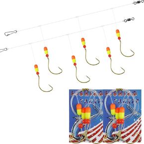 Saltwater Pompano Rigs for Surf Fishing, Triple Drops Fishing Bait Rigs with Floats Fishing Rigs for Florida Offshore Fishing 6PCS/12PCS