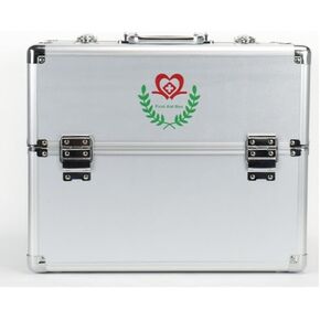 First Aid Kit 3 Tier Portable Large Space with Security Lock Aluminum Alloy First Aid Box, Lockable with Handle and Shoulder Strap Empty Medicine Box Aluminum Medical Box