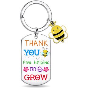 Teacher Appreciation Gifts for Women Men Best New Teachers Gifts for Graduation Birthday Back to School End of the Year Christmas Cute Thank You for Helping Me Grow Key Chain from Student
