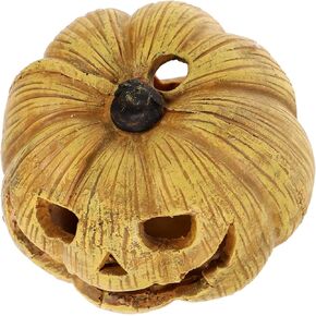Abaodam Halloween Pumpkin Figurine Reptile Hide Fish Tank Decoration Artificial Aquarium Plants Lizard Snack Cute Hide Cave Hut Habitat for Halloween Aquarium Decor