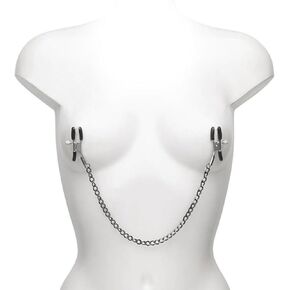 Adjustable Metal Body Chain with Necklace Stainless Steel Chain Clamps Clip for Women Non-Piercing Ring Fake Piercing Body Jewelry