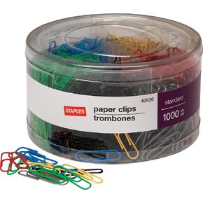Staples 480109 Jumbo Vinyl Coated Paper Clips Smooth 500/Tub