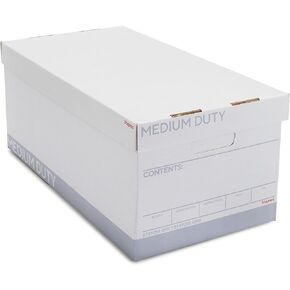 Staples 690748 Recycled Corrugated Bxes Medium-Duty Letter Size White/Gray 12/Ct