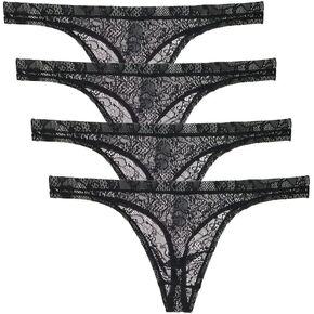 Men's Lace Thongs Underwear Low Waist G-String Thong Mesh Temptation Breathable Panties