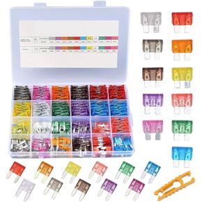 Blade-Type Automotive Fuses, Mini & Standard Car Replacement Fuses (2A/3A/5A/7.5A/10A/15A/20A/25A/30A/35A/40A), Car Blade Fuses, Suitable for Cars, Trucks, SUVs, Boats