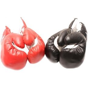 2 Pair Red Corner Black Corner 12oz boxing Gloves Set