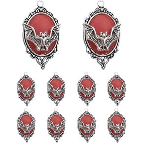 10pcs Alloy Bat Charms ，Spooky Flittermouse Halloween Pendants Flying Vampire Bat Charms Enamel Animal Charms Craft Supplies for Jewelry Making Bulk DIY Bracelet Necklace Decorative