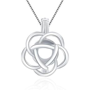 Rose Cage Pendants for Pearl Jewelry Making Sterling Silver, Design Pearl Cage Pendants for Women