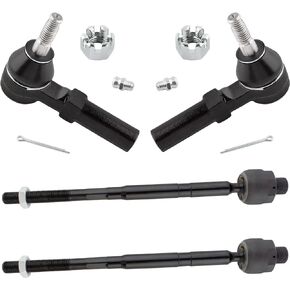 BOXI (Set of 4) Front Inner And Outer Tie Rods Fit for Chevrolet Chevy Camaro 2010 2011 2012 2013 2014 2015 Complete Suspension Rod Kit | Replaces ES800939 EV800885