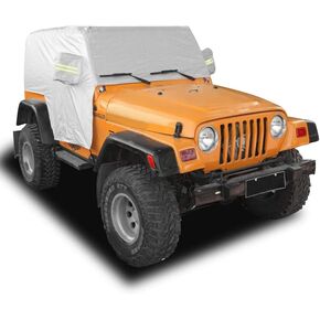 JSCARLIFE Car Waterproof Rain Sunshade Cover for 1987-2022 Jeep W-Rangler YJ TL JK JL 2 Door Windproof Dustproof Scratch Resistant Outdoor UV Protection Auto Cover