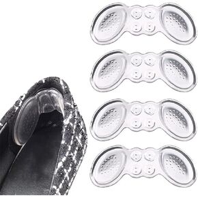 Heel Pads for Shoes, Gel Heel Cushion Pads Self-Adhesive Soft Heel Inserts for Loose Shoes, Anti-Slip Heel Grips Liner for Women Men, Prevent Slipping, Rubbing, Blisters, 2 Pair, Clear