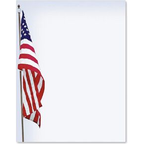 Idea Art Liberty and Justice Patriotic Letter Papers, 25 Count