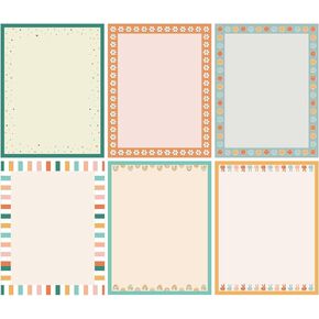 Whaline 120Pcs Groovy Computer Paper 6 Designs Flower Smile Face Decorative Wring Paper Colorful Stationery Border Letterhead for Office Classroom School Printing, 8.5 x 11 In