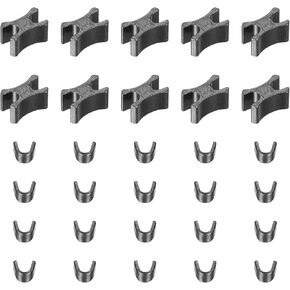 uxcell 10 Sets Zipper Slider Retainers, 5 Top Stoppers & Bottom Stops for Bags Coats Jackets Closed-end Zippers Replacing, Metallic Black