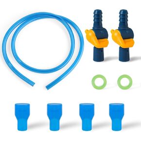 4pcs Bite Valve Replacement for Camelbak, Silicone Mouthpiece Nozzle Replacement with 2 Pass-Through Connectors, 2 O-Rings, Water Hose for Camelbak Hydration Bladder Cycling Camping Supplies