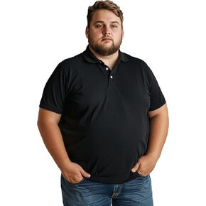 Men's Big & Tall Polo Shirt with Buttons Casual Classic Soft Cotton Short Sleeve Plain Plus Size Large Polo