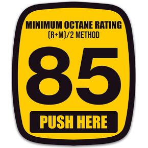 87 Octane Sticker, Minimum Octane Rating Gasoline Sticker (for Fuel Pumps and Gas Stations Vinyl Decal (2x2.5 Inches)