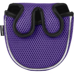 Andux Mallet Putter Cover Golf Putter Head Covers for Center Shaft Putter MT/TG16 Purple, Semicircle