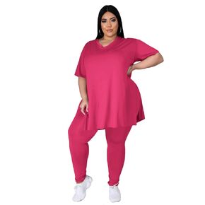 طقم ملابس نسائية من Tycorwd مقاس كبير مكون من قطعتين، تيشيرتات صيفية كبيرة الحجم، بناطيل رياضية طويلة، أطقم بدلات رياضية in Kuwait