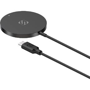 Scosche MSQP Magnetic Wireless Phone Charger, MagSafe Compatible Fast Charging Pad for iPhone 12, 13 and 14, Airpods, Earbuds with Wireless Charging Cases, & other Wireless Charging Devices, Black