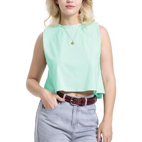 Crop Tops for Women Womens Summer Crop Tank Top Loose Fit Flowy Cropped Tank Tops Workout Crop Sleeveless Tee