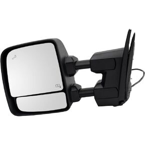 Trail Ridge Towing Mirror Power Heater Blind Spot Puddle Turn Signal Manual Telescoping & Folding Textured Finish LH for 2016-2018 Nissan Titan XD Pickup Truck