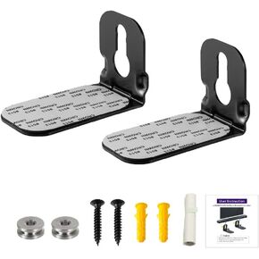 Yimaut Wall Mount Bracket for JBL Bar 5.1 / Bar 3.1 / Bar 2.1 / Bar Studio Soundbar, 2 Pieces Black Sound Bar Brackets Holder + Screws + Metal Holder Screws