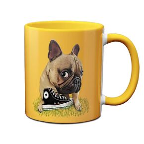 Frenchie Sneaker Mug by Pithitude 11oz. Yellow Coffee Cup