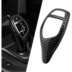 1 PC Car Gear Shift Head, ABS Carbon Fiber Pattern Shift Knob Cover Sticker, Replacement Decorative Accessories, for BMW 3 Series GT5 Series 1 Series 2 Series X3 X4 X5 X6 (Black #04)