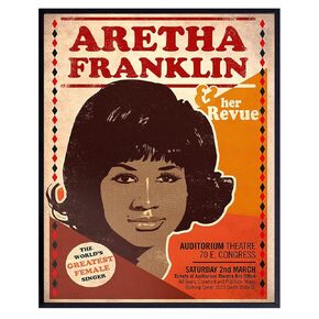 African American Aretha Franklin Decor - Motown R&B Gospel Music Wall Art - Vintage Concert Poster - Afro Black Culture - African American Women - Black Art - Black History