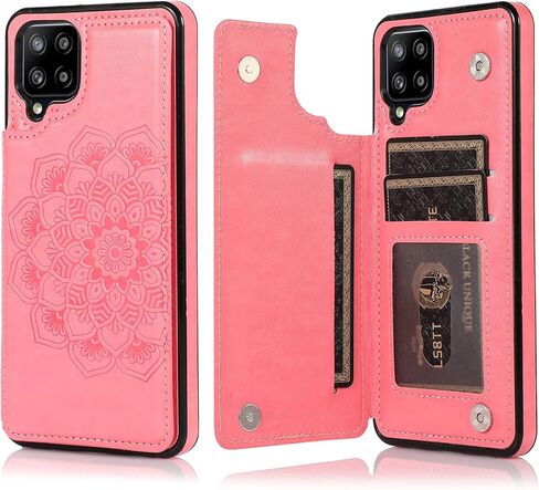 Galaxy A12 Case A12 Card Credit Holder Wallet Protective Cover with Card Slot and Slim Purse Leather Case for Galaxy A12 (Gold) in Kuwait