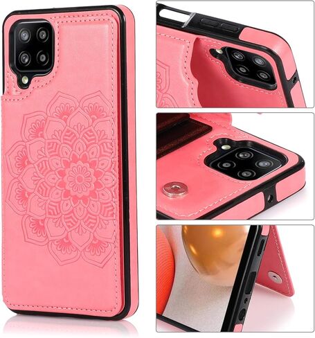 Galaxy A12 Case A12 Card Credit Holder Wallet Protective Cover with Card Slot and Slim Purse Leather Case for Galaxy A12 (Gold) in Kuwait