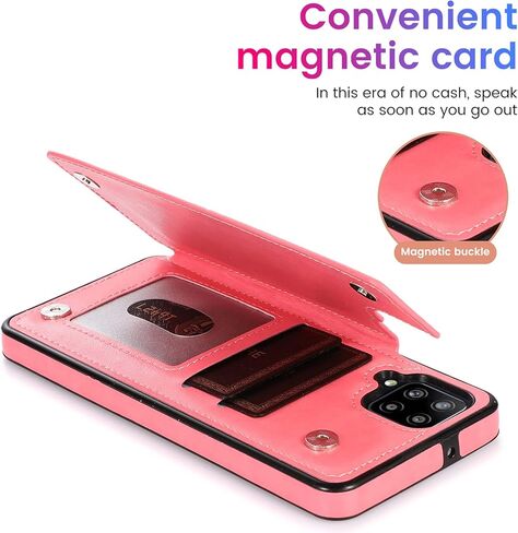 Galaxy A12 Case A12 Card Credit Holder Wallet Protective Cover with Card Slot and Slim Purse Leather Case for Galaxy A12 (Gold) in Kuwait