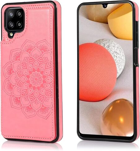 Galaxy A12 Case A12 Card Credit Holder Wallet Protective Cover with Card Slot and Slim Purse Leather Case for Galaxy A12 (Gold) in Kuwait