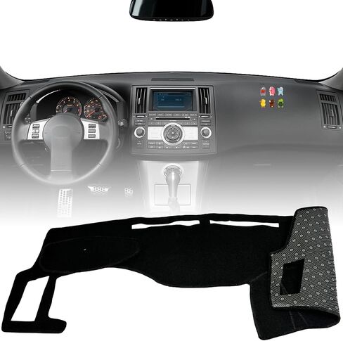 غطاء لوحة القيادة الداخلية مخصص متوافق مع 2003-2008 Infiniti FX35، حصيرة غطاء لوحة القيادة غير قابلة للانزلاق لعام 2003 2004 2005 2006 2007 2008 Infiniti FX45 FX50 Dash Mat Protector ظلة بدون وهج أسود in Kuwait
