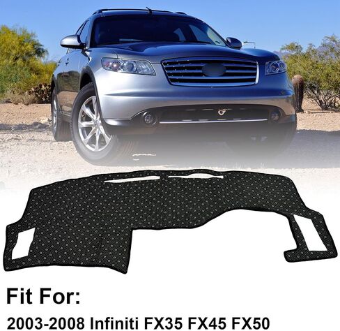 غطاء لوحة القيادة الداخلية مخصص متوافق مع 2003-2008 Infiniti FX35، حصيرة غطاء لوحة القيادة غير قابلة للانزلاق لعام 2003 2004 2005 2006 2007 2008 Infiniti FX45 FX50 Dash Mat Protector ظلة بدون وهج أسود in Kuwait