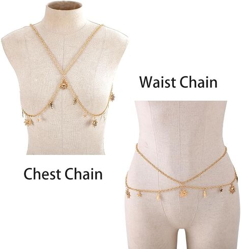 FMR الذهب الطبقات الخصر سلسلة مثير الجسم سلسلة القمر نجمة الخصر سلسلة الشمس قلادة البطن سلسلة مجوهرات ملهى ليلي حزب للنساء والفتيات في سن المراهقة in Kuwait