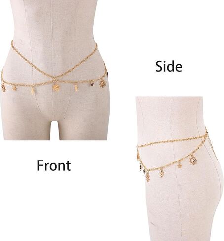 FMR الذهب الطبقات الخصر سلسلة مثير الجسم سلسلة القمر نجمة الخصر سلسلة الشمس قلادة البطن سلسلة مجوهرات ملهى ليلي حزب للنساء والفتيات في سن المراهقة in Kuwait