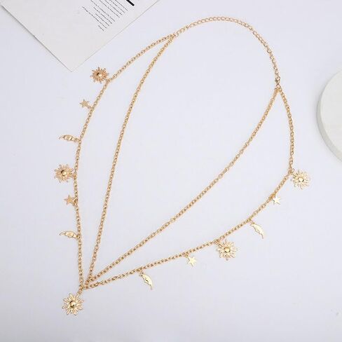 FMR الذهب الطبقات الخصر سلسلة مثير الجسم سلسلة القمر نجمة الخصر سلسلة الشمس قلادة البطن سلسلة مجوهرات ملهى ليلي حزب للنساء والفتيات في سن المراهقة in Kuwait