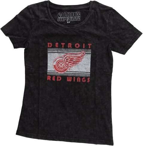 Calhoun NHL Womens Acid Wash Round Neck Block Logo T-Shirt in Saudi Arabia