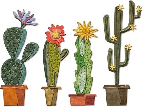 Sizzix Thinlits Die Set 9PK Funky Cactus by Tim Holtz, 665365, Multicolor in Saudi Arabia