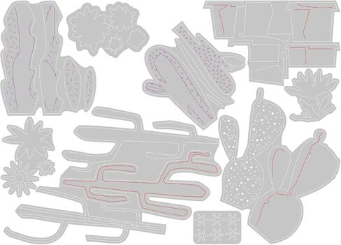 Sizzix Thinlits Die Set 9PK Funky Cactus by Tim Holtz, 665365, Multicolor in Saudi Arabia