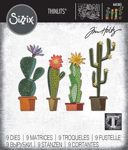 Sizzix Thinlits Die Set 9PK Funky Cactus by Tim Holtz, 665365, Multicolor in Saudi Arabia