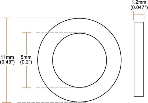 uxcell Rubber Flat Washers 11mm OD 5mm ID 1.2mm Thickness for Faucet Pipe Water Hose, Pack of 30 in Saudi Arabia