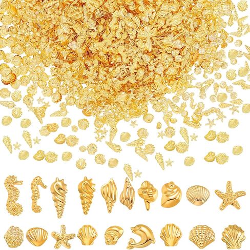 Loopeer 2000 جهاز كمبيوتر شخصى المحيط تحت عنوان الراتنج الحشو الصيف الذهب قذيفة نجم البحر صدف سبائك الايبوكسي الراتنج الإمدادات البسيطة البحر الراتنج ملء السحر لمسمار الفن صنع المجوهرات الحرفية in Kuwait