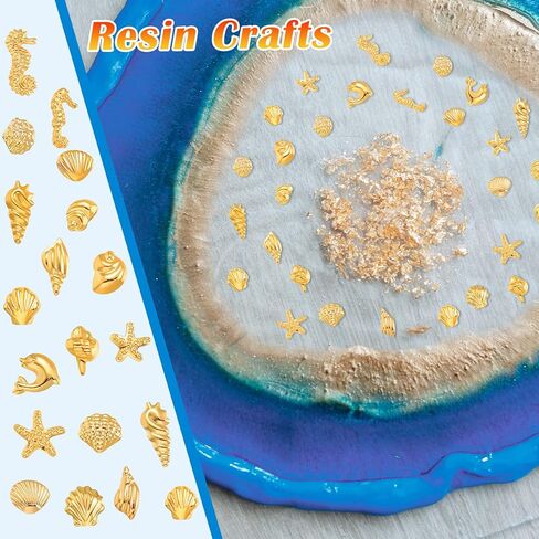 Loopeer 2000 جهاز كمبيوتر شخصى المحيط تحت عنوان الراتنج الحشو الصيف الذهب قذيفة نجم البحر صدف سبائك الايبوكسي الراتنج الإمدادات البسيطة البحر الراتنج ملء السحر لمسمار الفن صنع المجوهرات الحرفية in Kuwait