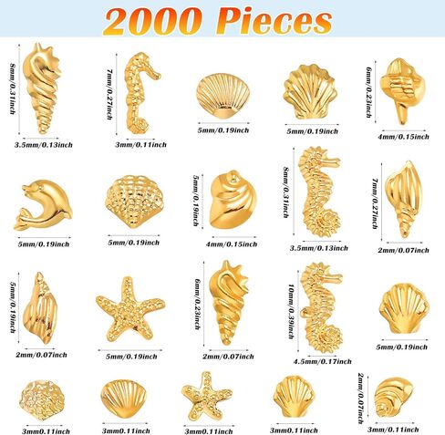 Loopeer 2000 جهاز كمبيوتر شخصى المحيط تحت عنوان الراتنج الحشو الصيف الذهب قذيفة نجم البحر صدف سبائك الايبوكسي الراتنج الإمدادات البسيطة البحر الراتنج ملء السحر لمسمار الفن صنع المجوهرات الحرفية in Kuwait